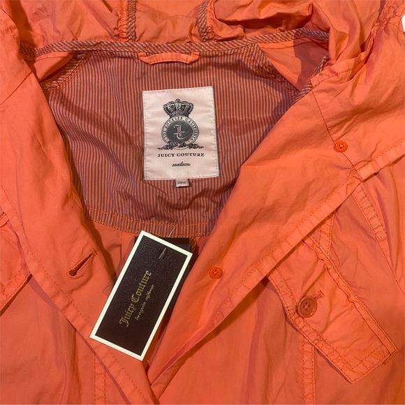 NWT Juicy Couture Coral Cotton Lightweight Windbreaker Jacket Size Medium - Picture 2 of 12